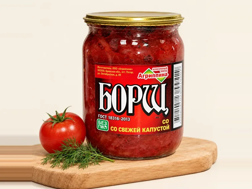 Стеклянная банка — формат отгрузки консервов «Агриппина»