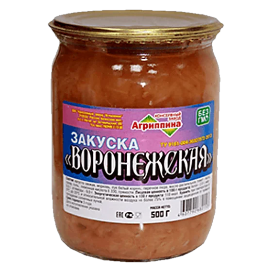 Закуска «Воронежская» — консервы «Агриппина», стеклянная банка