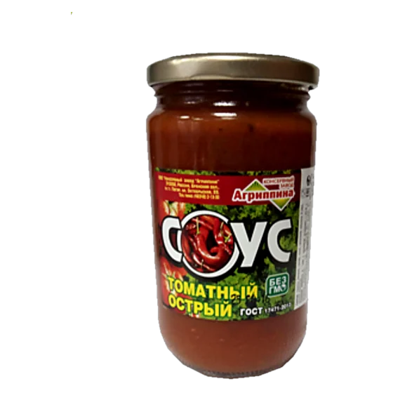 Соус томатный острый — консервы «Агриппина», стеклянная банка